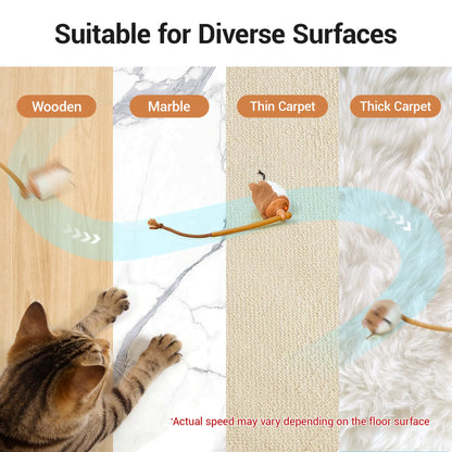 Potaroma Plush Mouse Smart Rolling Cat Toy - Automatic Motion-Activated Electric Interactive Toy, Rechargeable, Enriches Play for Indoor Cats & Kittens