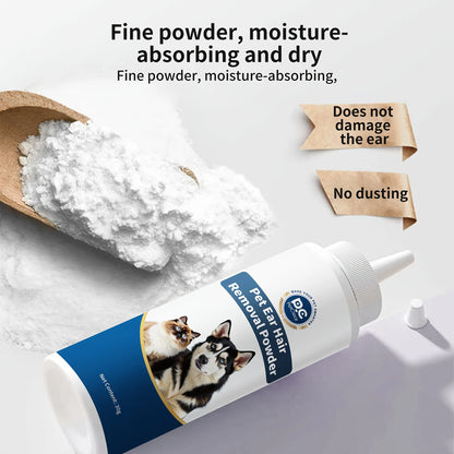 Cat Dog Ear Powder Painless Ear Hair Removal Powder for Pets Easy to Remove Ear Hair Pets Cleaning Tools 30G