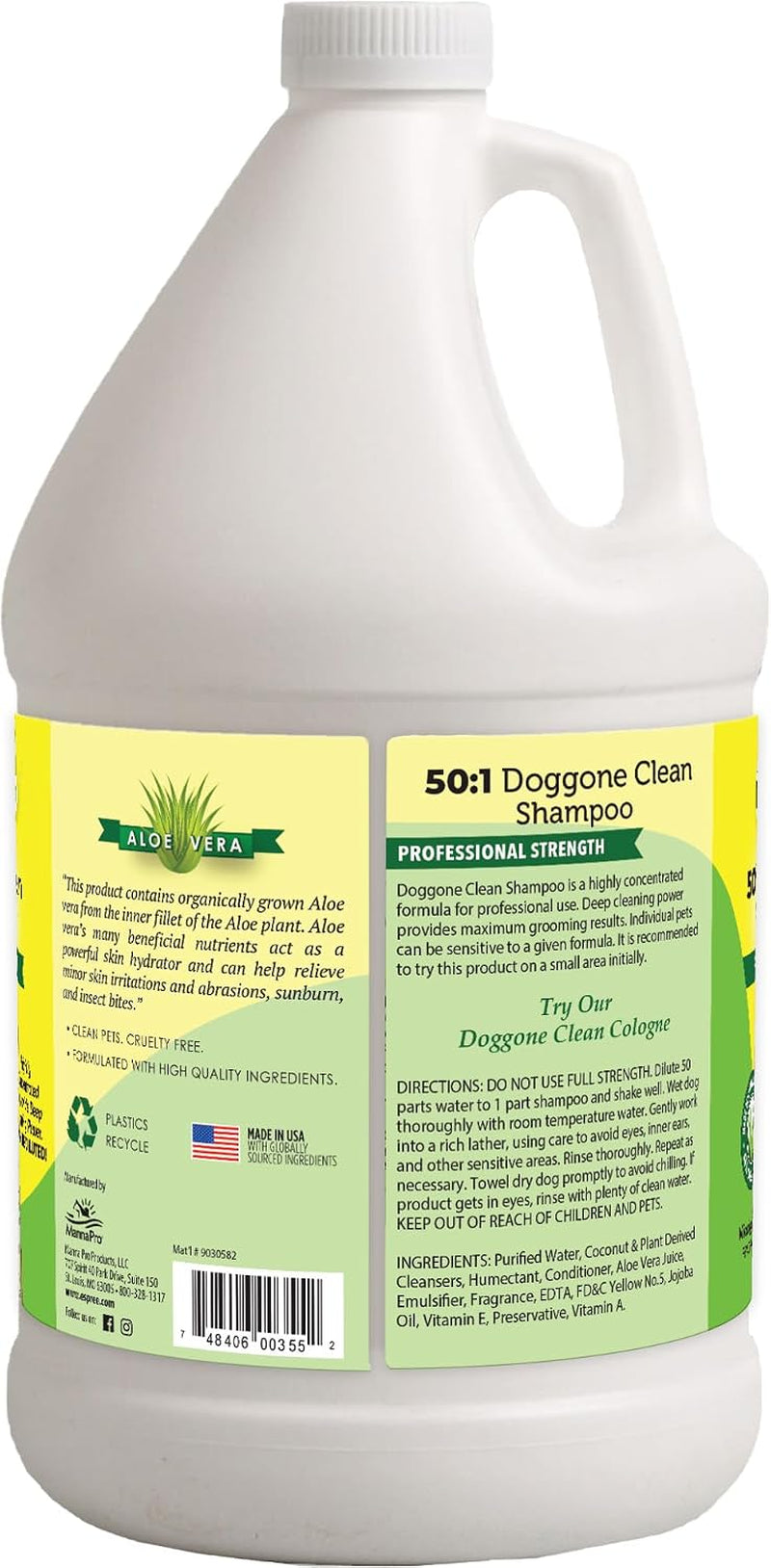 Doggone Clean Shampoo for Dogs | Made with 100% Organic Aloe Vera | 1 Gallon
