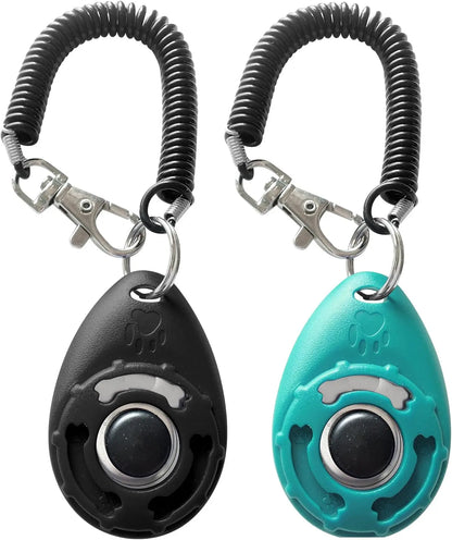 Pet Training Clicker with Wrist Strap - Dog Training Clickers (New Black + Blue) Dog Whistle Pets Acessorios Pets